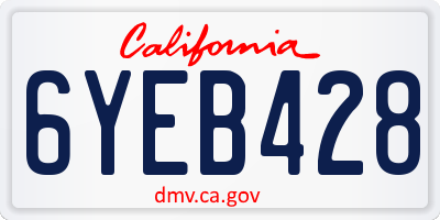 CA license plate 6YEB428