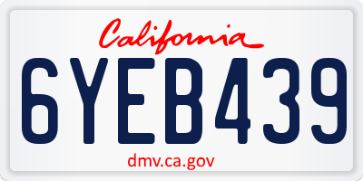 CA license plate 6YEB439