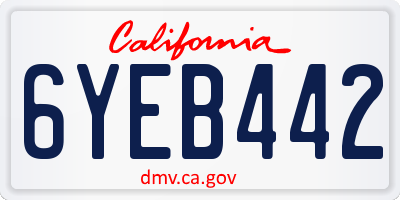 CA license plate 6YEB442