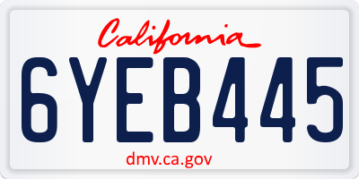 CA license plate 6YEB445