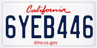 CA license plate 6YEB446