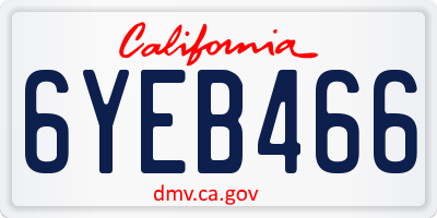 CA license plate 6YEB466
