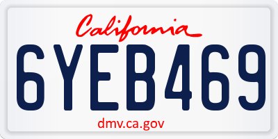 CA license plate 6YEB469