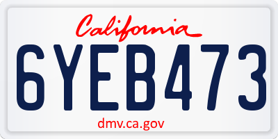 CA license plate 6YEB473