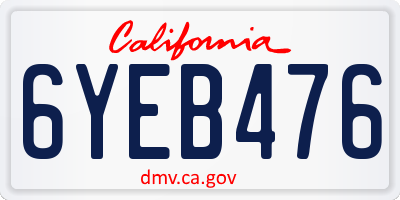 CA license plate 6YEB476