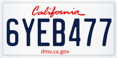 CA license plate 6YEB477