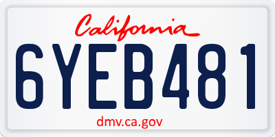 CA license plate 6YEB481
