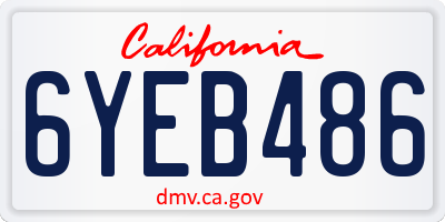 CA license plate 6YEB486
