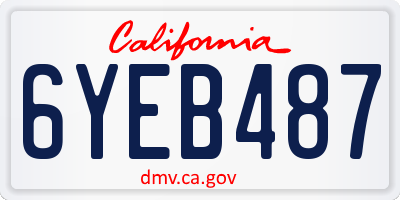 CA license plate 6YEB487