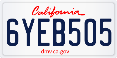 CA license plate 6YEB505