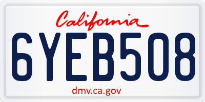 CA license plate 6YEB508
