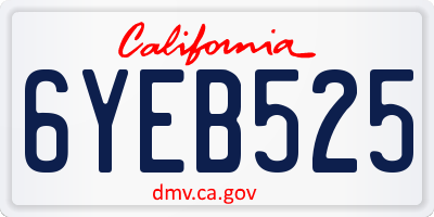 CA license plate 6YEB525
