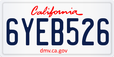 CA license plate 6YEB526