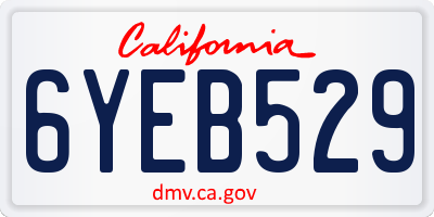 CA license plate 6YEB529