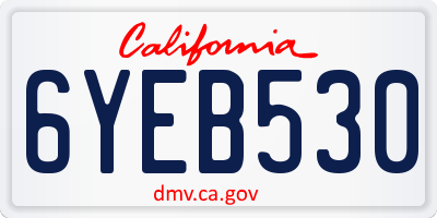 CA license plate 6YEB530
