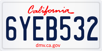 CA license plate 6YEB532