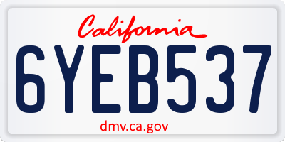 CA license plate 6YEB537