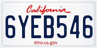 CA license plate 6YEB546