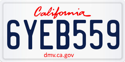CA license plate 6YEB559