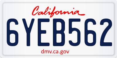 CA license plate 6YEB562
