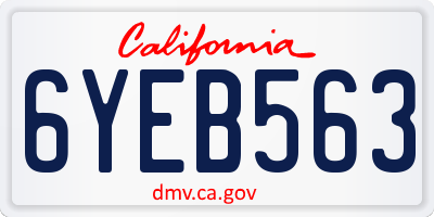 CA license plate 6YEB563