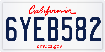 CA license plate 6YEB582