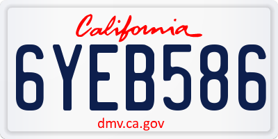CA license plate 6YEB586