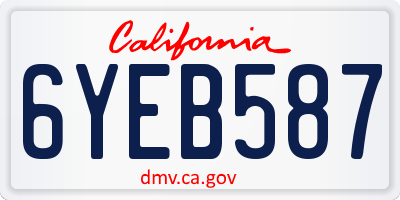 CA license plate 6YEB587
