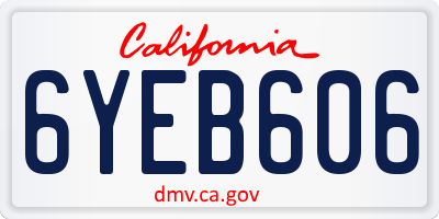 CA license plate 6YEB606