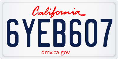 CA license plate 6YEB607