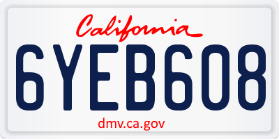 CA license plate 6YEB608