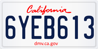 CA license plate 6YEB613