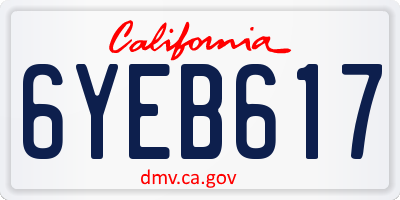 CA license plate 6YEB617
