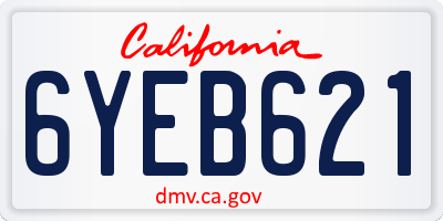 CA license plate 6YEB621