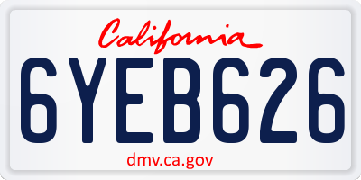 CA license plate 6YEB626