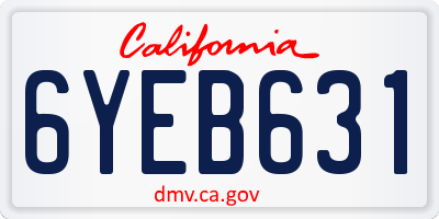 CA license plate 6YEB631