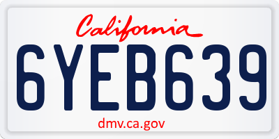 CA license plate 6YEB639