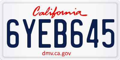 CA license plate 6YEB645