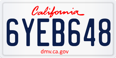 CA license plate 6YEB648