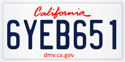 CA license plate 6YEB651