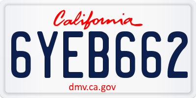 CA license plate 6YEB662