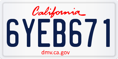 CA license plate 6YEB671