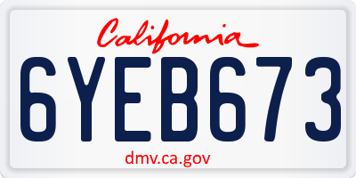 CA license plate 6YEB673