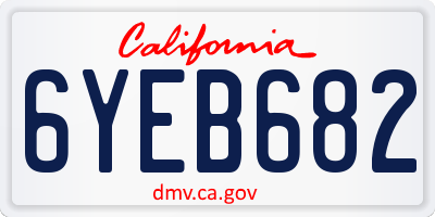 CA license plate 6YEB682