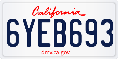 CA license plate 6YEB693