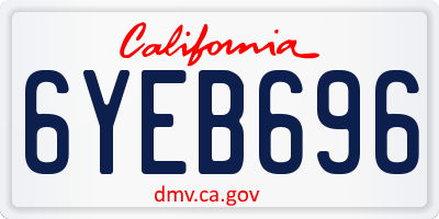 CA license plate 6YEB696