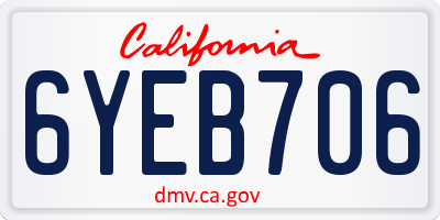 CA license plate 6YEB706