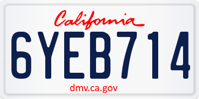 CA license plate 6YEB714