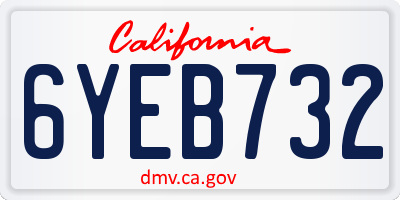 CA license plate 6YEB732
