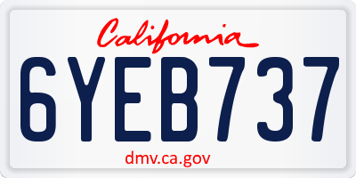 CA license plate 6YEB737